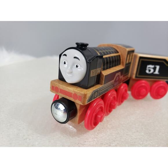 HIRO Wood Exposed 2017 Thomas & Friends Wooden Trains RARE W/car - Picture 2 of 7
